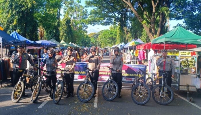 Antisipasi Gangguan Kamtibmas Polisi Gelar Gowes Patroli di CFD Sumber