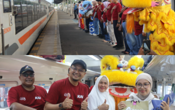 Barongsai Meriahkan Stasiun Cirebon Pada Perayaan Imlek 2026